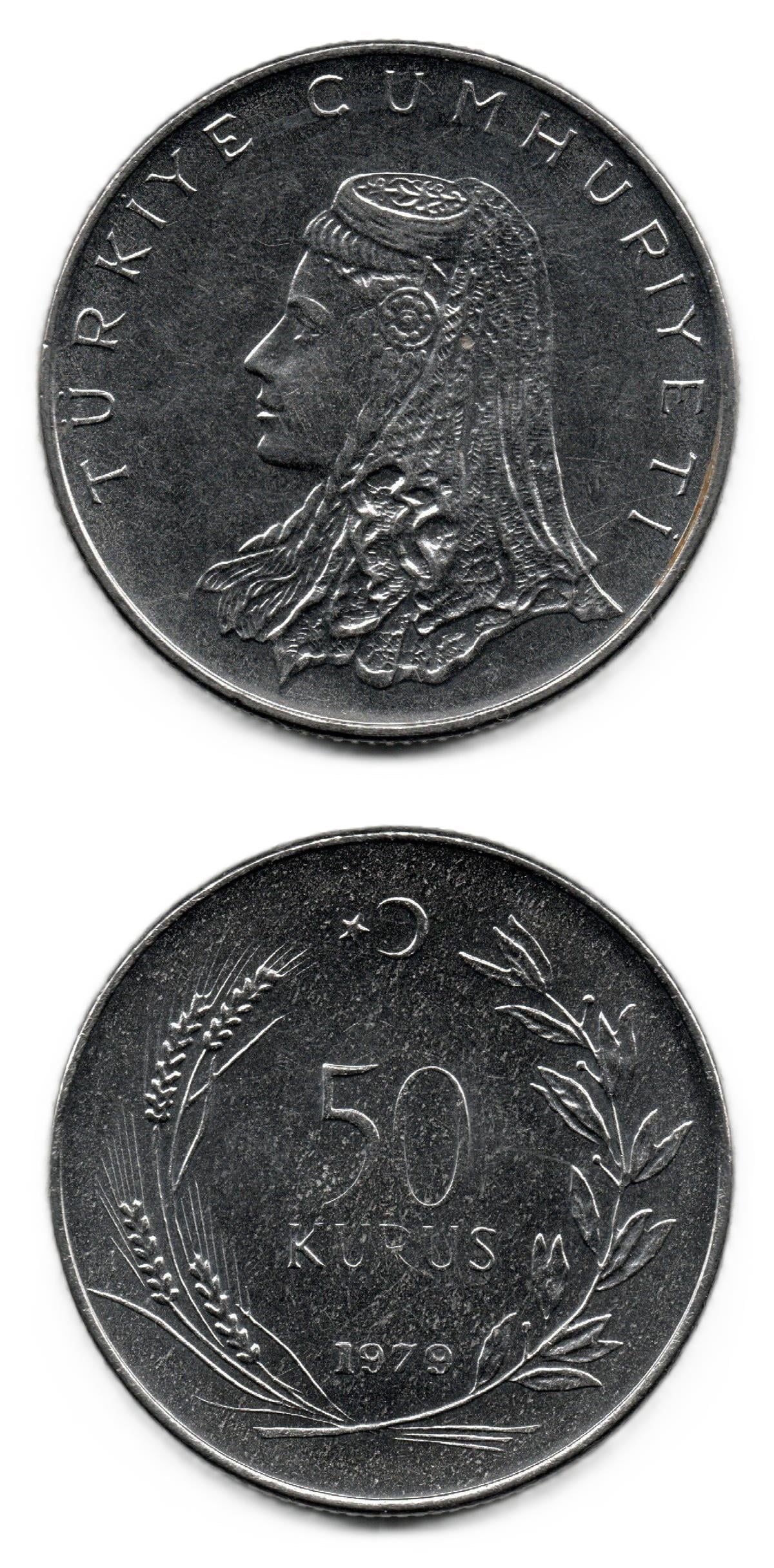 1958-1980 Period CoinsTürkiye, 50 Kuruş (1979) ÇİL Eski Madeni Para