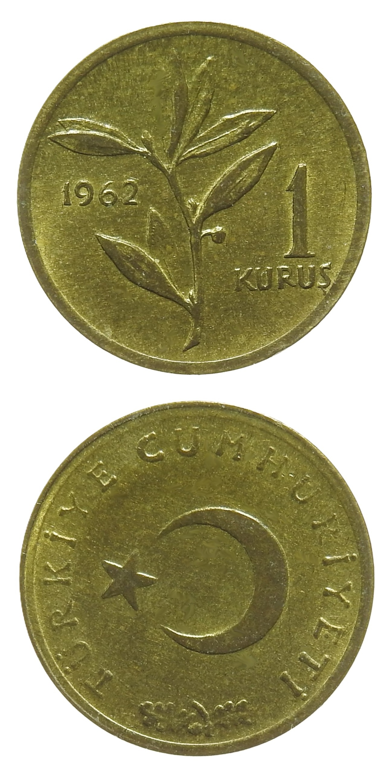 1958-1980 Dönemi Madeni ParalarıTürkiye, 1 Kuruş (1962) ÇİL Eski Madeni Para