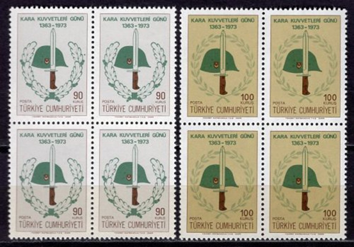 1973 LAND FORCES DAY Quadruple Block Stamp