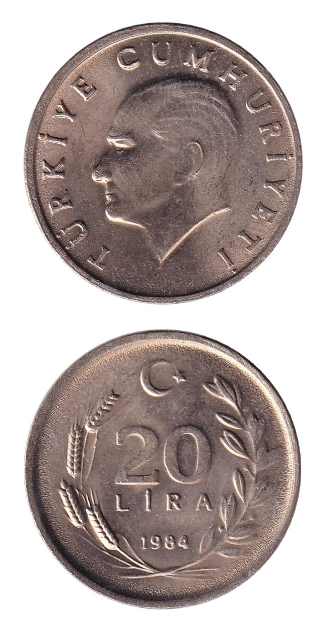 1981-2004 Dönemi Madeni Paraları20 Lira (1984) ÇİL Eski Madeni Para