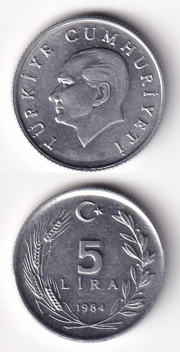 1981-2004 Dönemi Madeni Paraları5 Lira (1984) ÇİL Eski Madeni Para