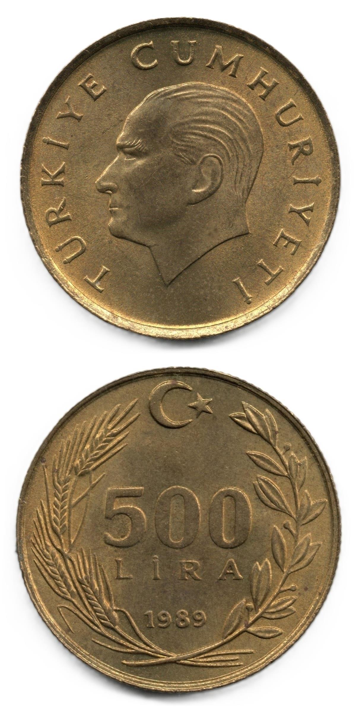 1981-2004 Dönemi Madeni Paraları500 Lira (1989) ÇİL Eski Madeni Para