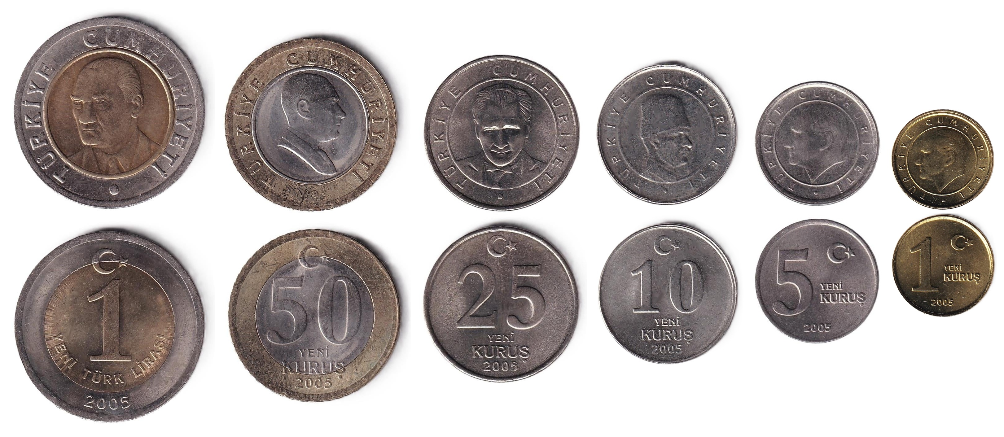 2005 ve Sonrası Dönem Madeni ParalarıTürkiye, 2005 YTL YKrş ÇİL Tam Takım