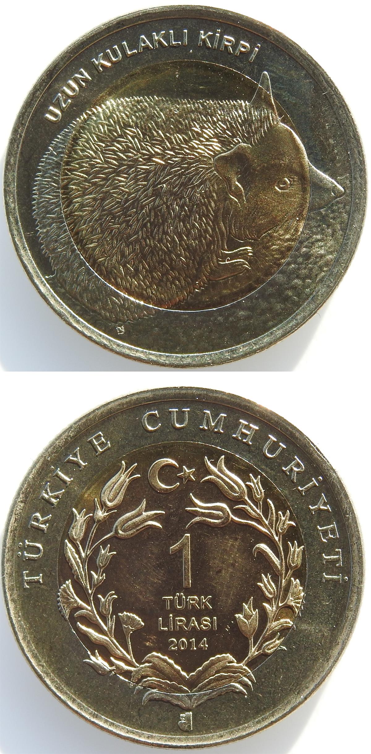 2005 ve Sonrası Dönem Madeni ParalarıUzun Kulaklı Kirpi - 1 Lira 2016 Bimetal Hatıra Parası