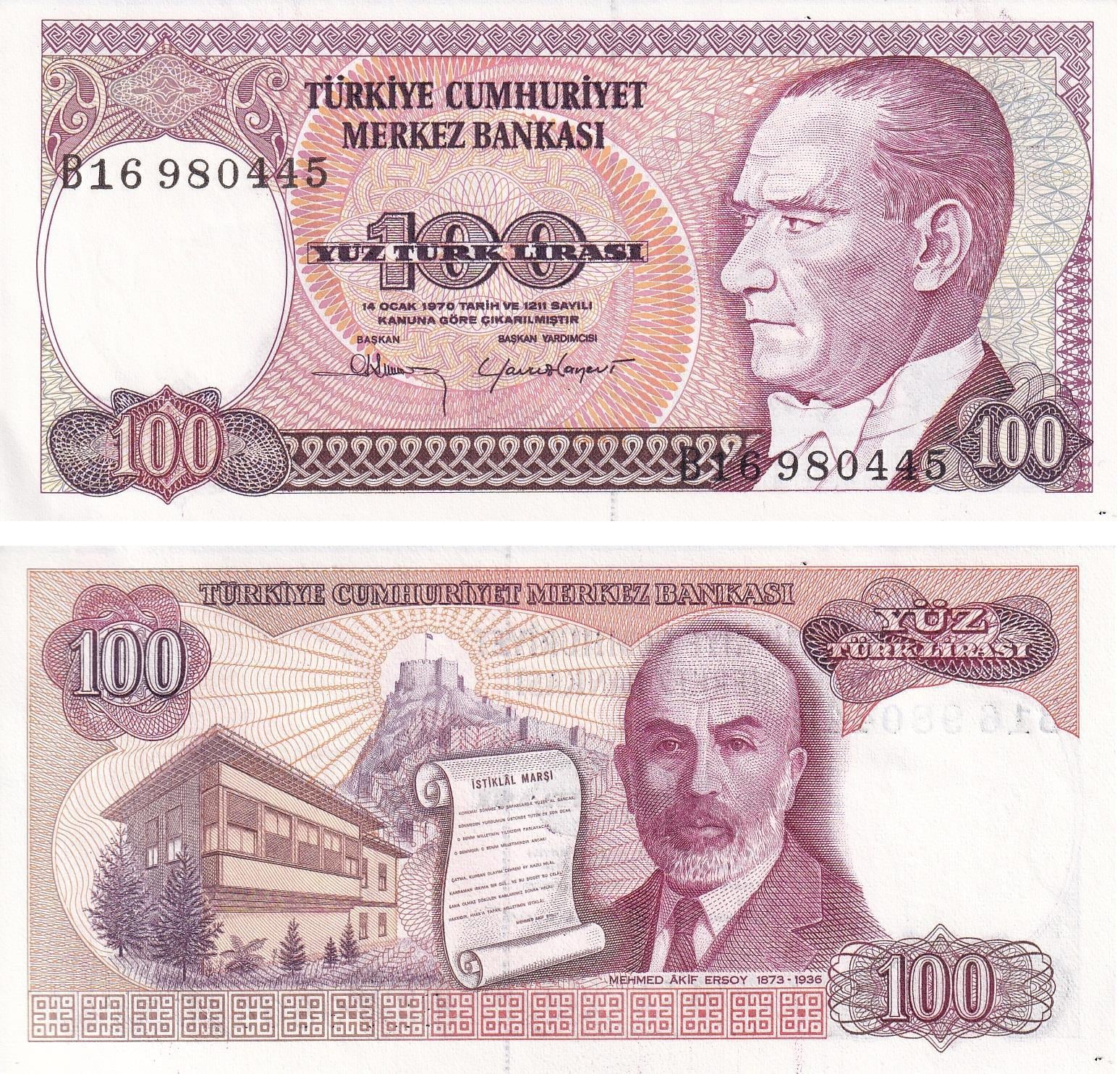 7. Emisyon7.Emisyon 1.Tertip 100 Türk Lirası, ÇİL