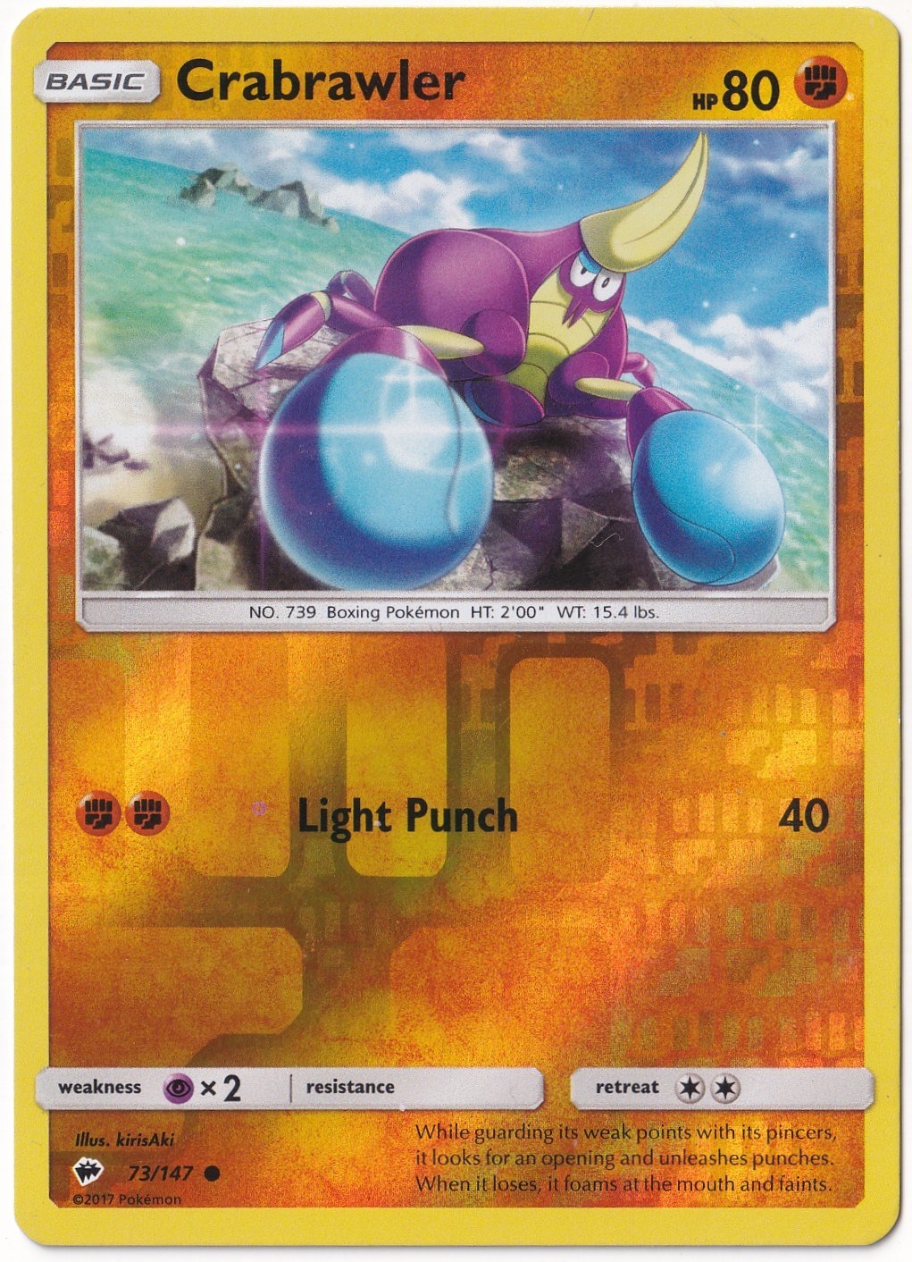 Burning ShadowsCrabrawler [Reverse Holo] #73 - Pokemon Burning Shadows - Pokemon Kartı (Mint)
