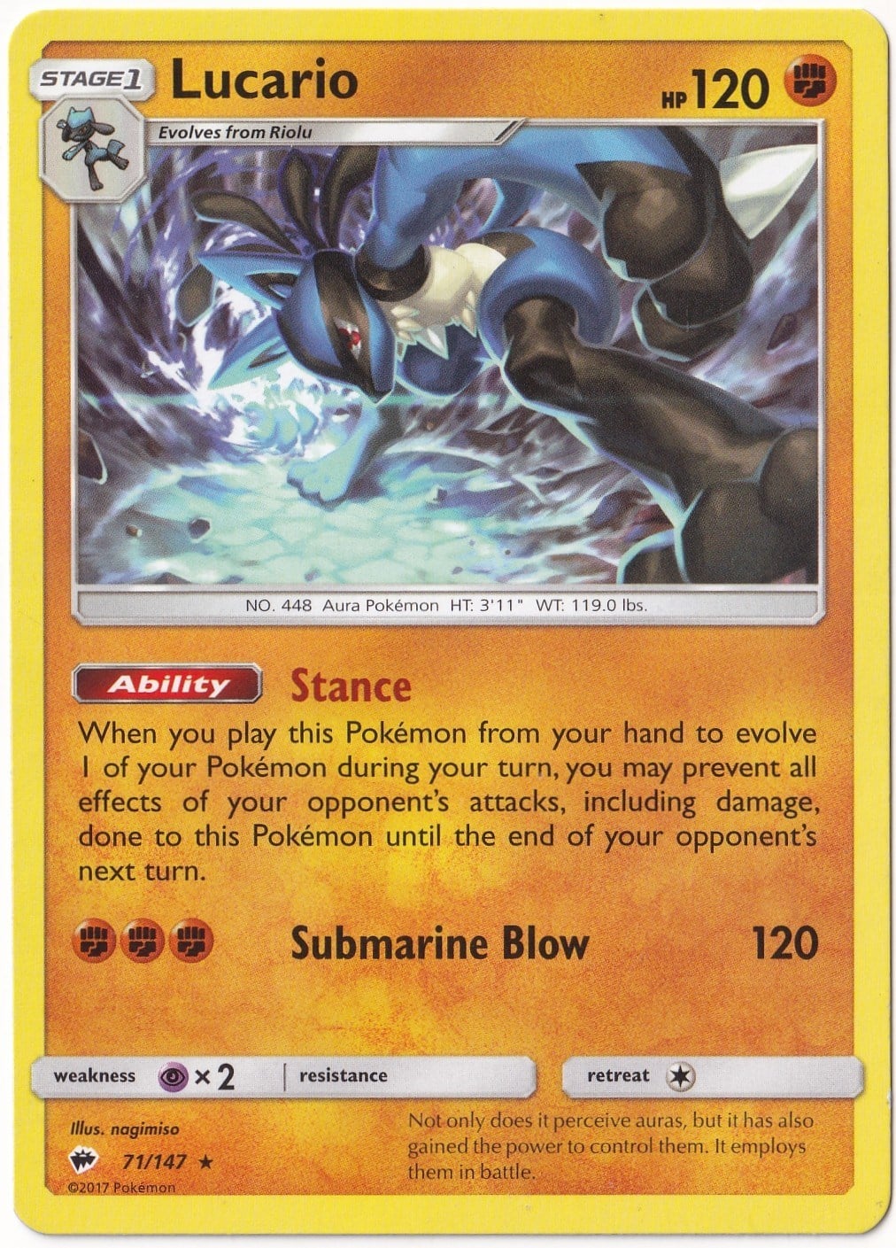 Burning ShadowsLucario #71 - Pokemon Burning Shadows - Pokemon Kartı (Mint)