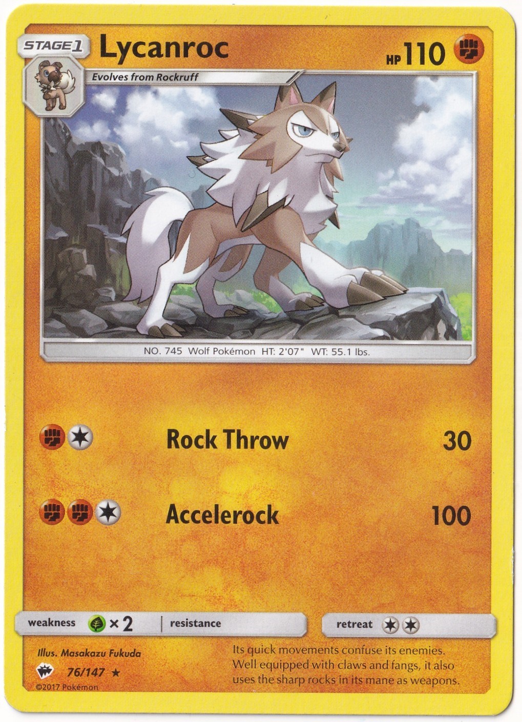 Burning ShadowsLycanroc #76 - Pokemon Burning Shadows - Pokemon Kartı (Mint)