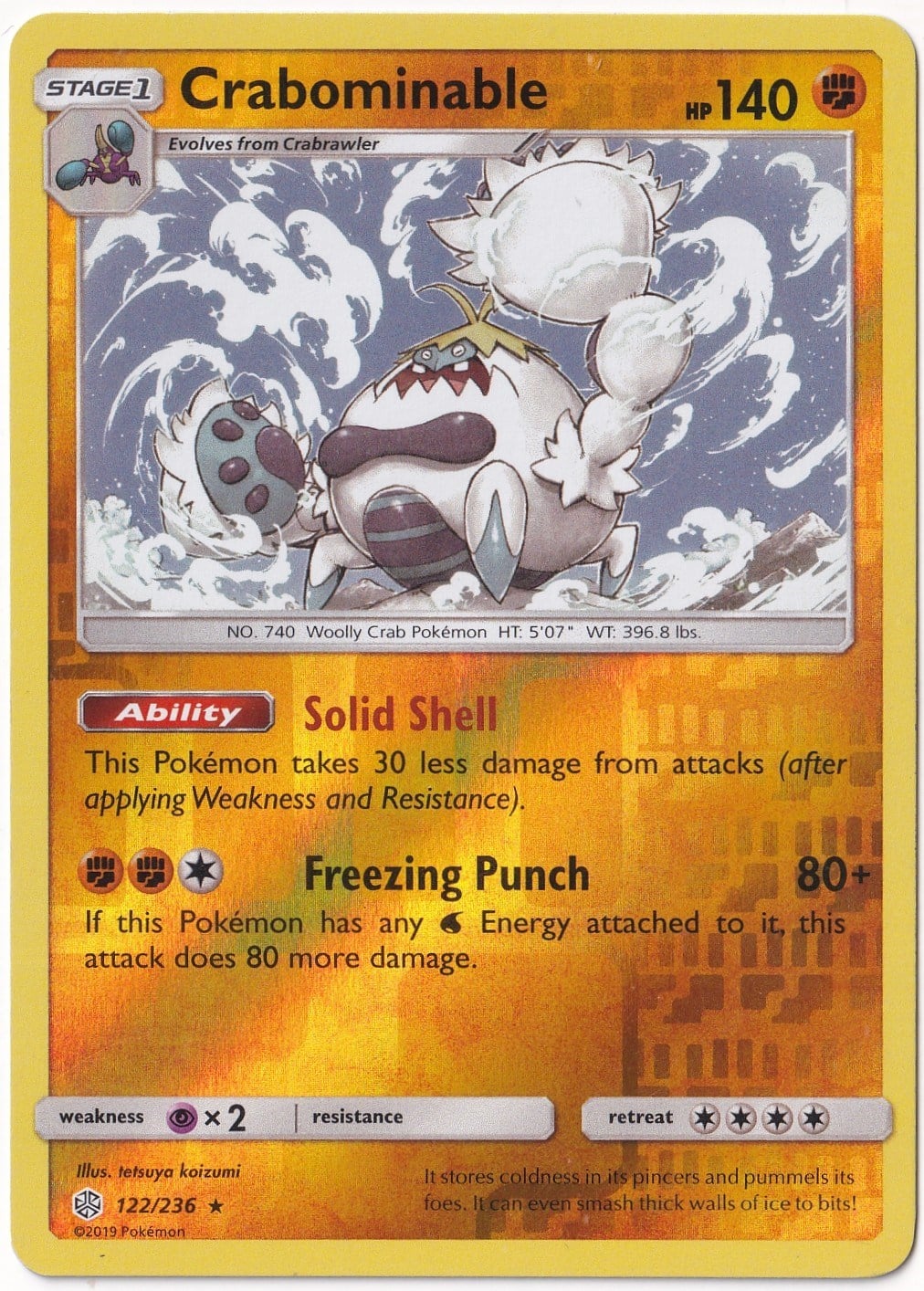 Cosmic EclipseCrabominable [Reverse Holo] #122 - Pokemon Cosmic Eclipse - Pokemon Kartı (Mint)