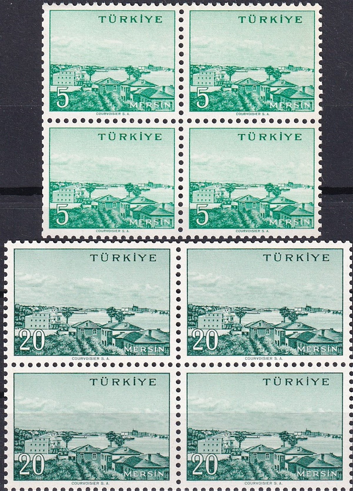 Untagged All Series Stamp Collections1958/1960 Memleket Serisi Şehir Pulu: Mersin Dörtlü Blok Pul