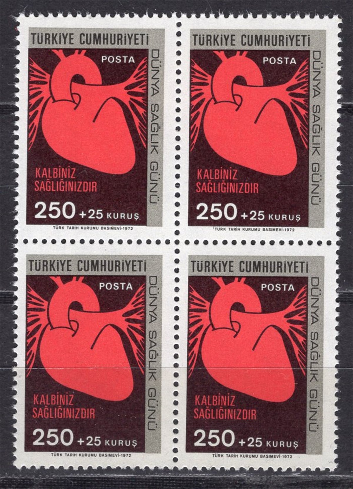 Untagged All Series Stamp Collections1972 DÜNYA SAĞLIK GÜNÜ Dörtlü Blok Pul