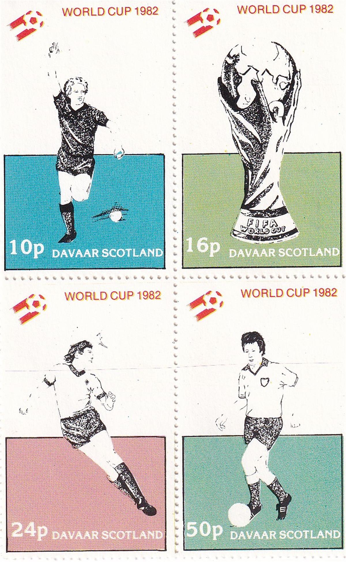 Untagged All Series Stamp CollectionsDavaar Adası İskoçya, Dünya Kupası '82, Dantelli Blok Pul