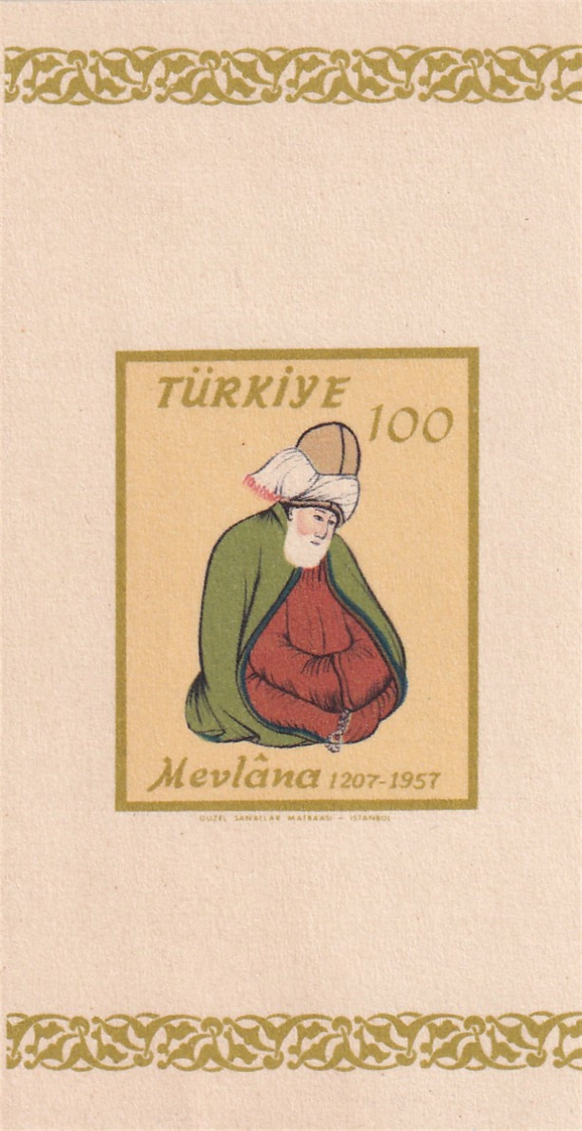 Damgasız Tüm Seri Pul KoleksiyonuMevlana Celalettin Rumi'nin Doğumunun 750.Yılı - Özel Blok Dantelsiz Pul