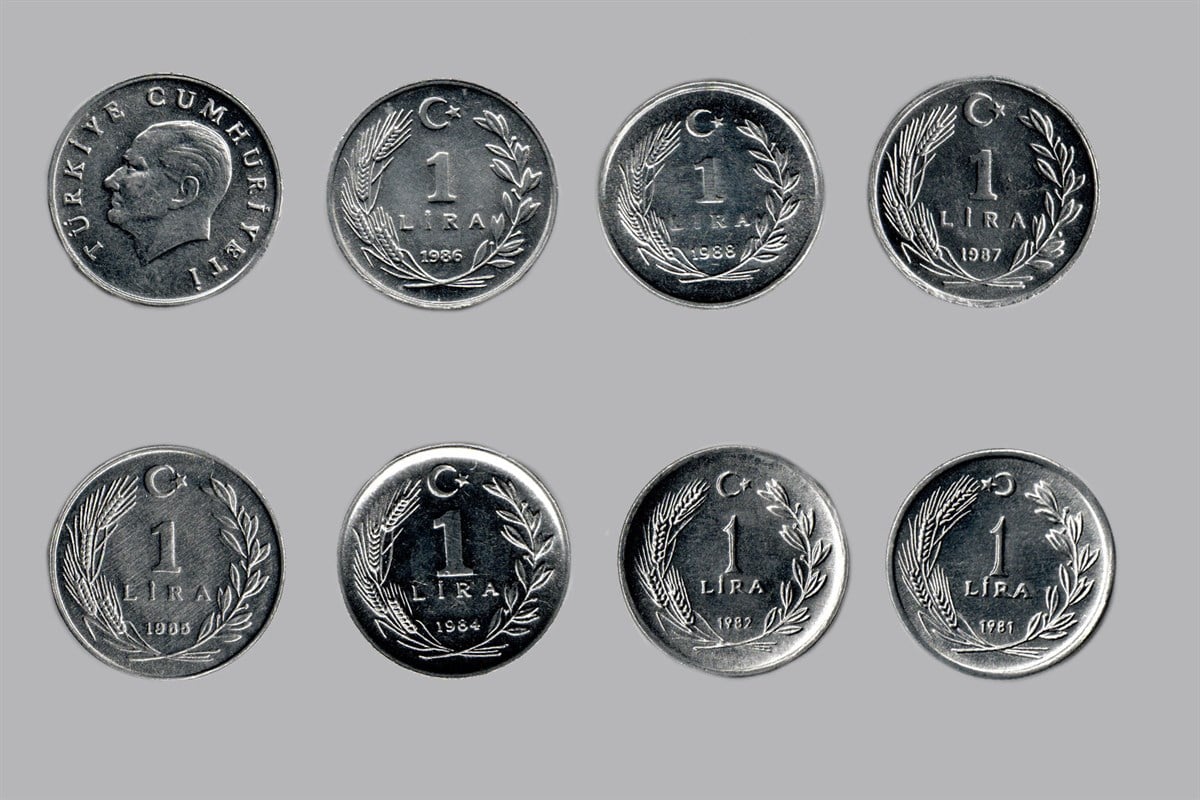 Eski Madeni Para Koleksiyonu 1 Lira (1981-1988) Seti