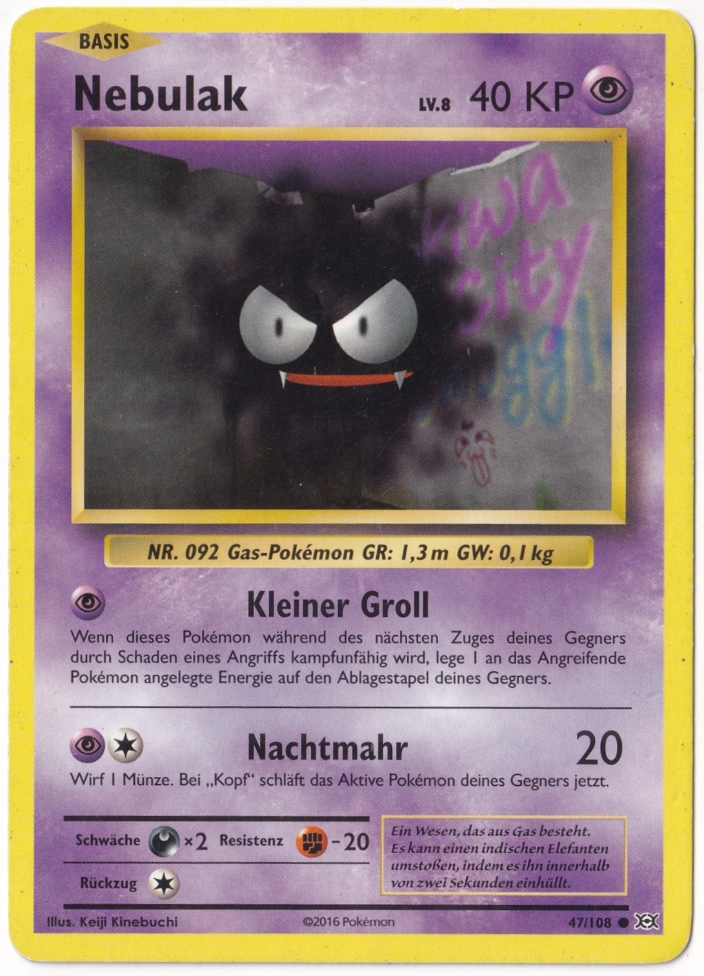 EvolutionsGastly #47 (Nebulak) - Pokemon Almanca Evolutions - Pokemon Kartı (NM- Near Mint)