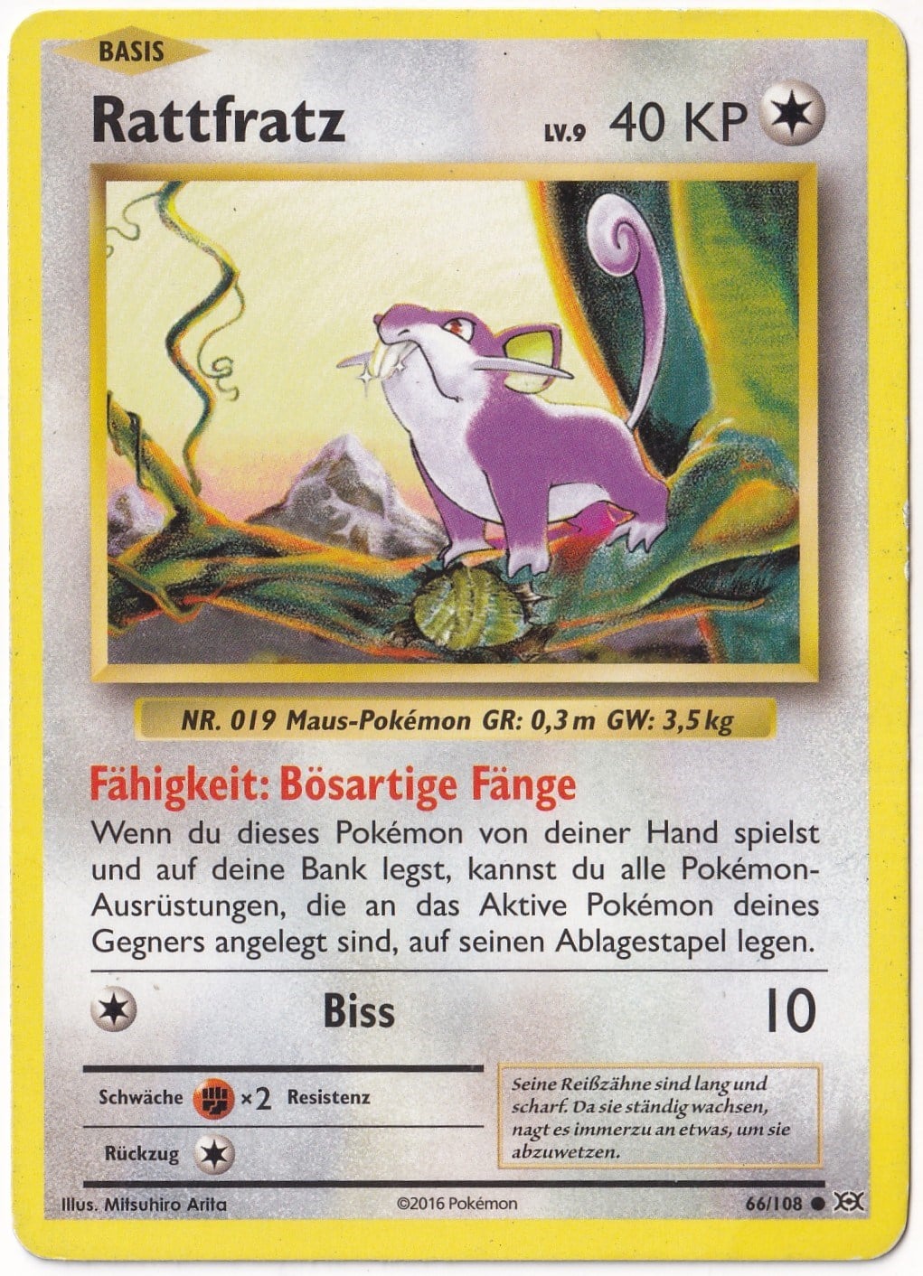 EvolutionsRattata #66 (Rattfratz) - Pokemon Almanca Evolutions - Pokemon Kartı (NM- Near Mint)