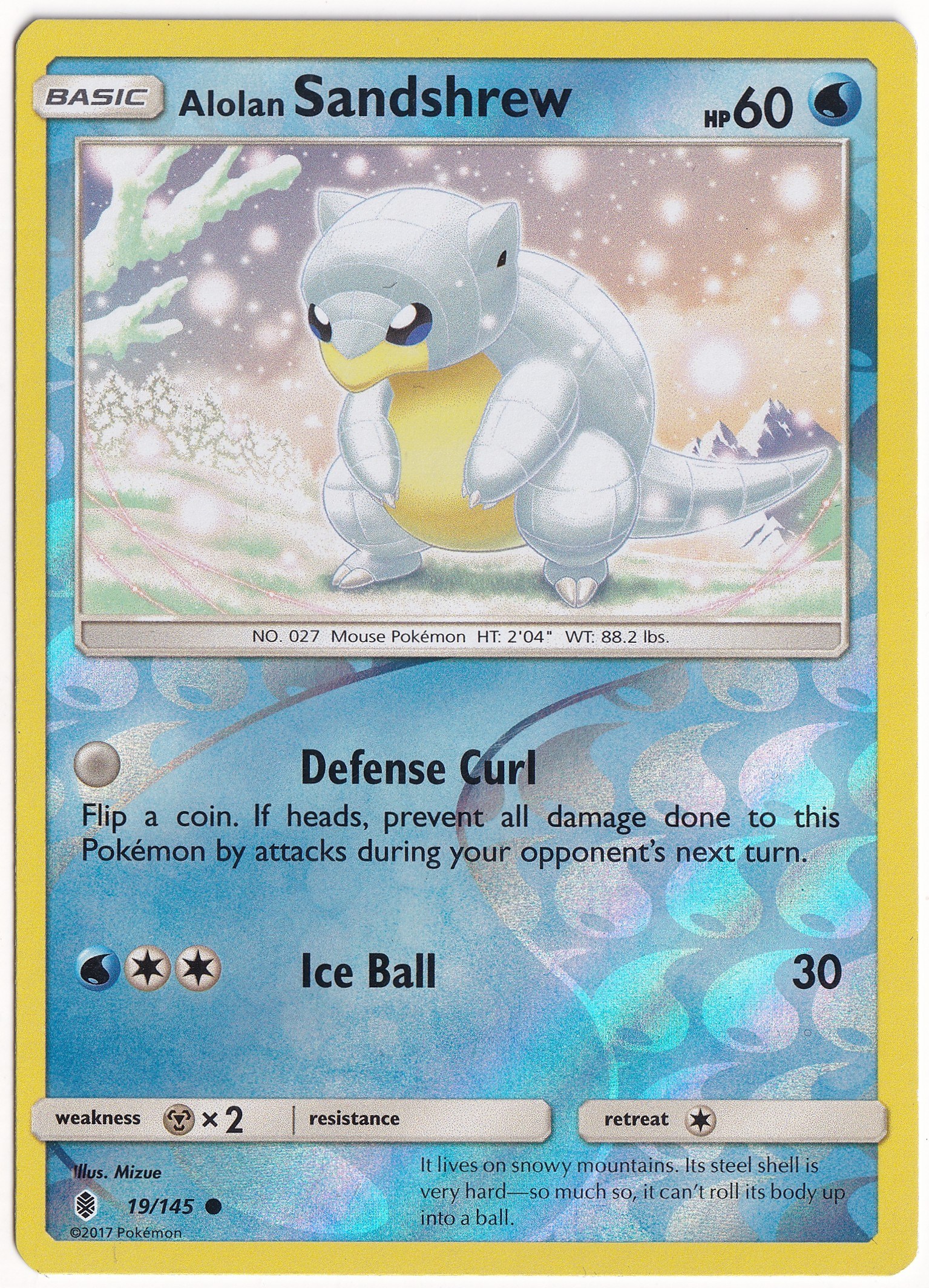 Guardians RisingAlolan Sandshrew [Reverse Holo] #19 - Pokemon Guardians Rising - Pokemon Kartı (Mint)