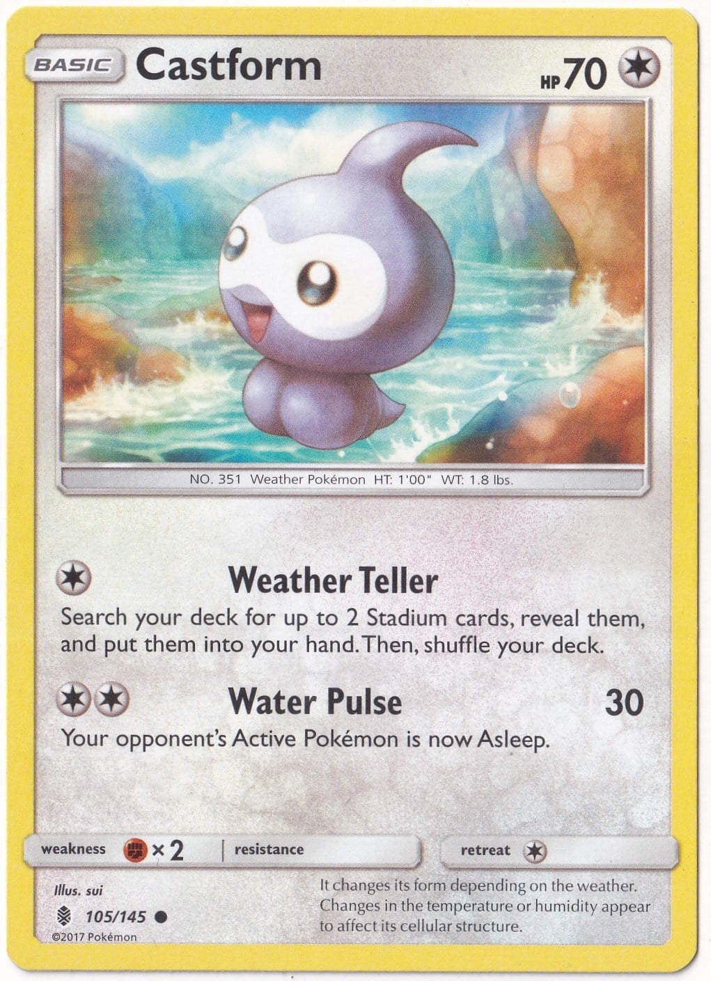 Guardians RisingCastform #105 - Pokemon Guardians Rising - Pokemon Kartı (Mint)