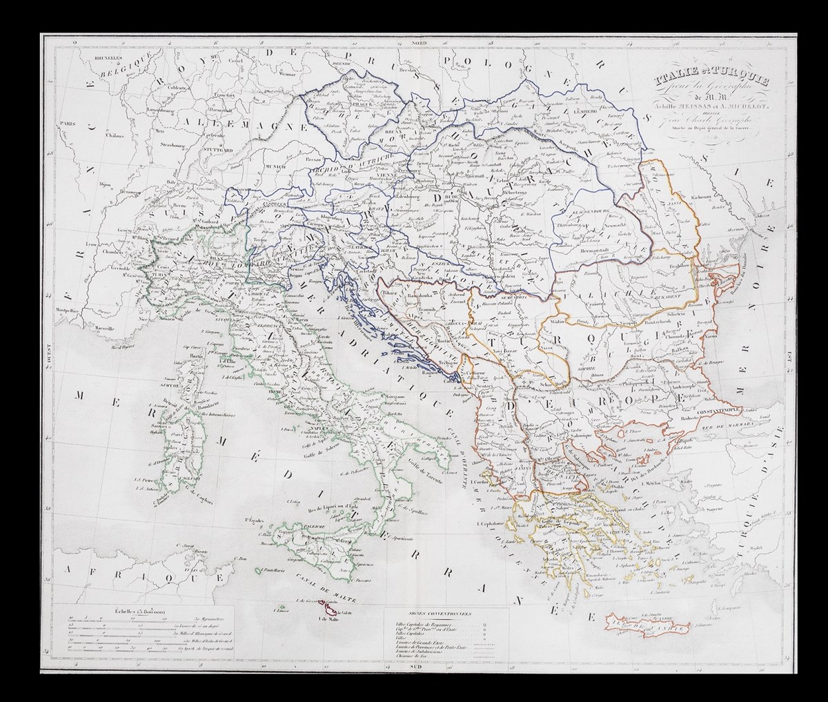 HaritaAchille Meissas et A. Michelot - Italie et Turquie (1859)