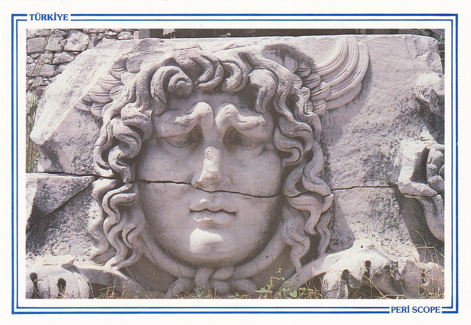 KartpostalApollon Tapınağından, Medusa Yarı Kabartması Kartpostalı