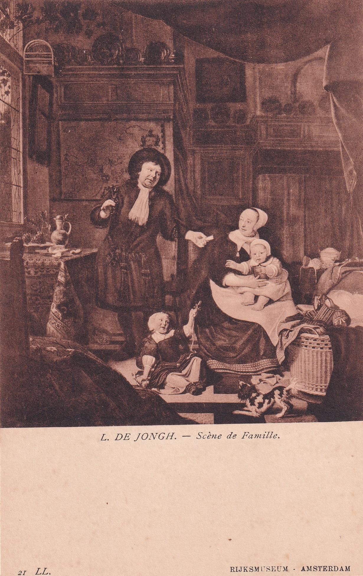 PostcardL. DE JONGH. Scène de Famille AAN Kartpostalı