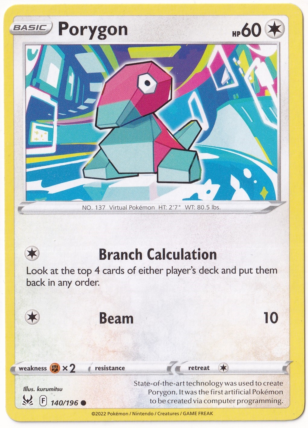 Lost OriginPorygon #140 - Pokemon Lost Origin - Pokemon Kartı (Mint)