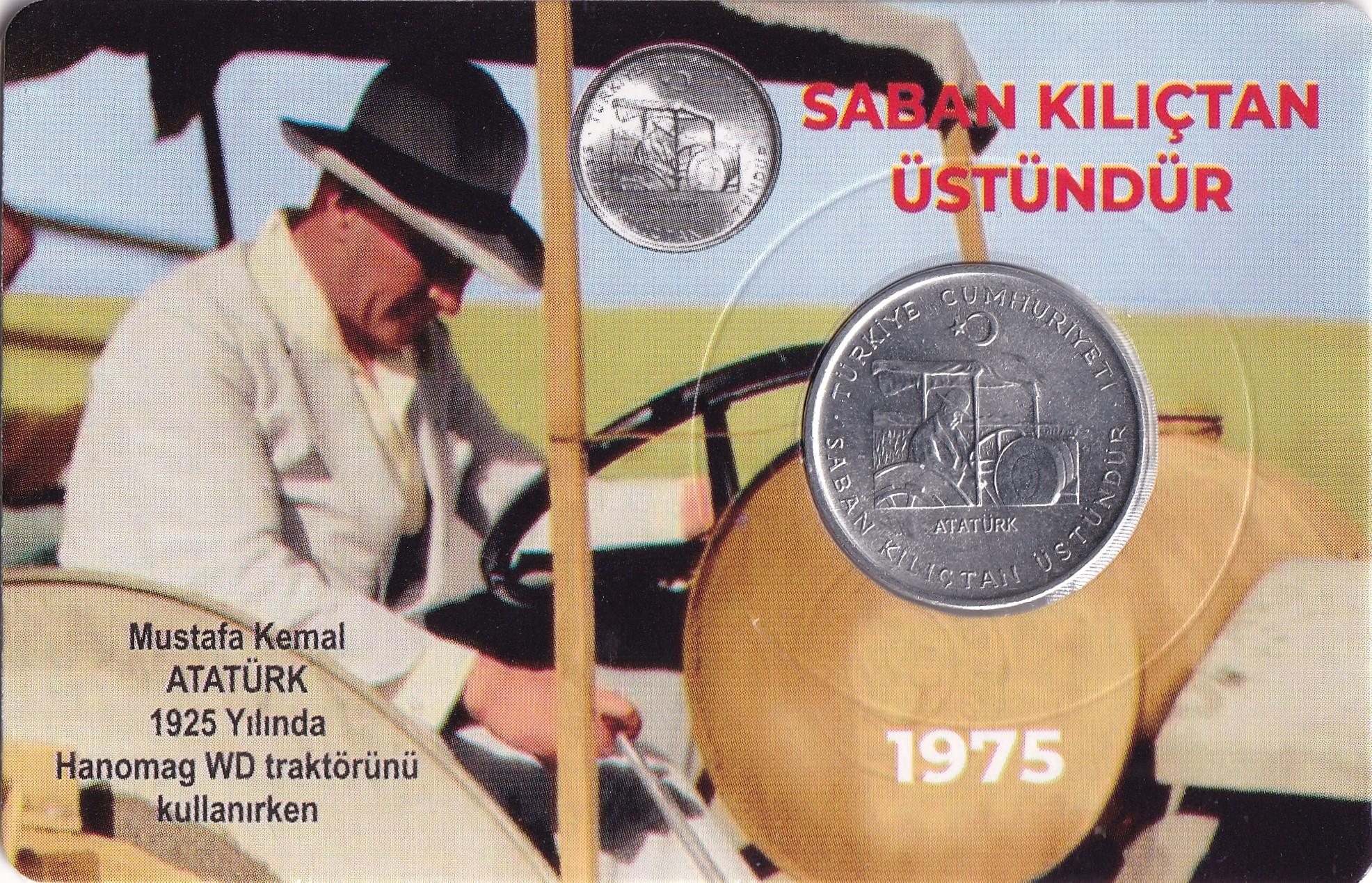 Coin Commemorative Coins10 Kuruş 1975 F.A.O. “Saban Kılıçtan Üstündür” ÇİL Hatıra Para