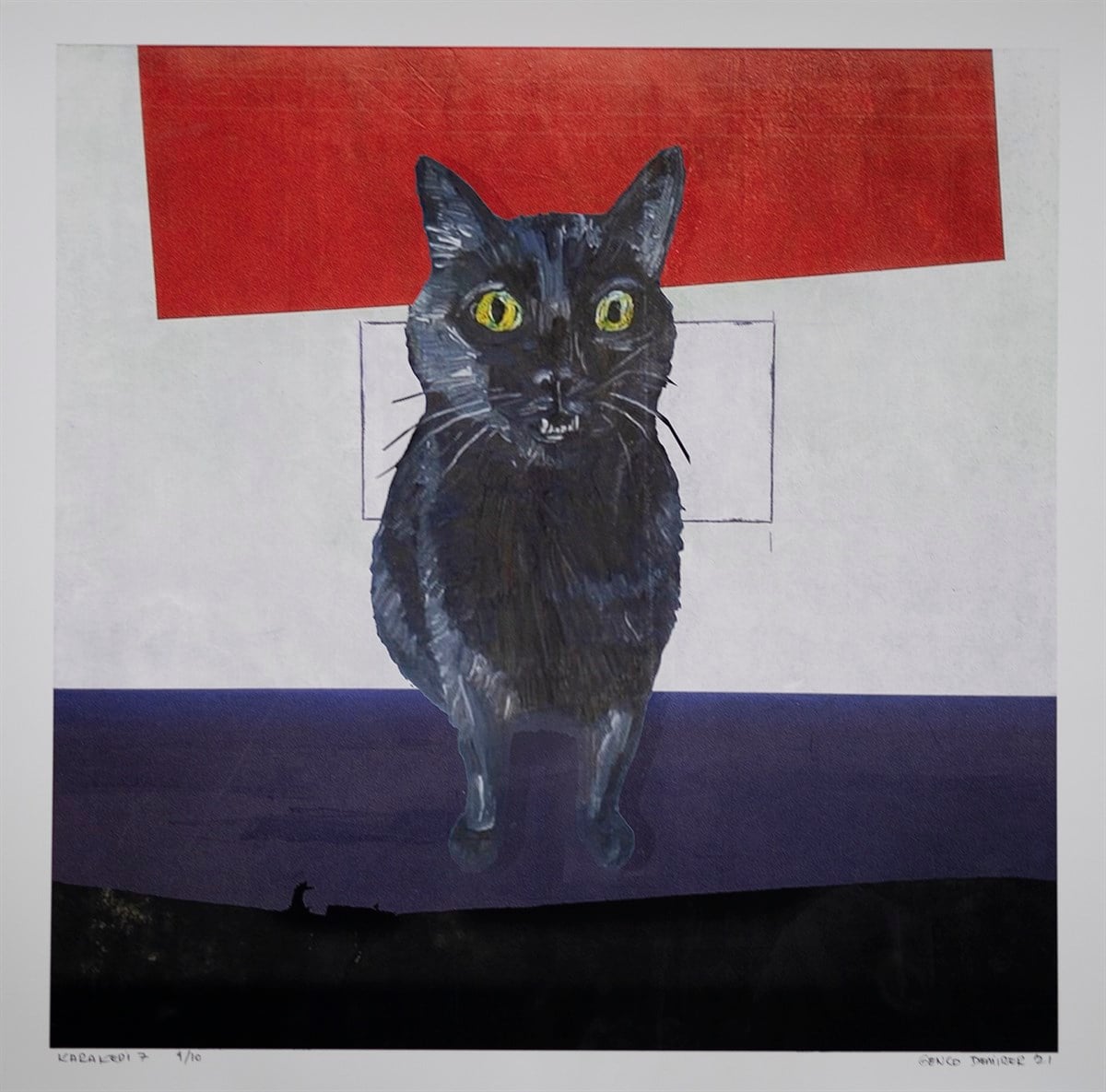 Özgün Baskı TabloGenco Demirer - Kara Kedi 7