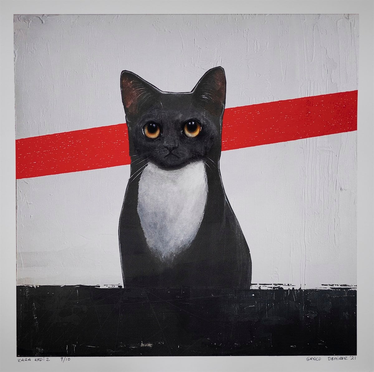 Özgün Baskı TabloGenco Demirer - Kara Kedi 2