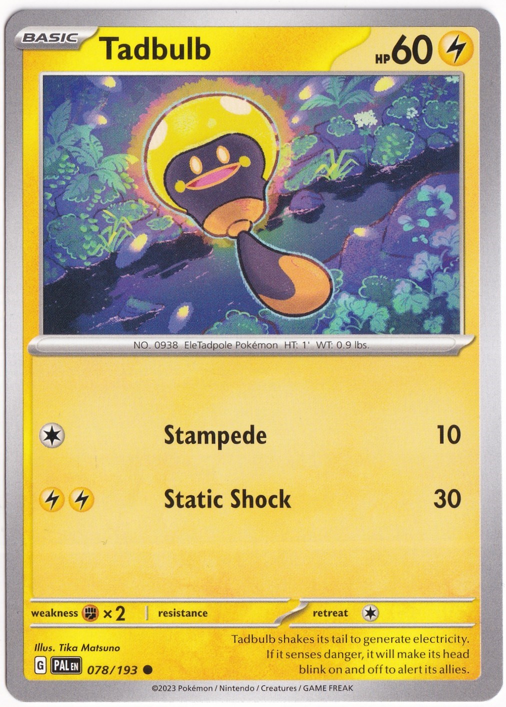 Paldea EvolvedTadbulb 078/193 - Paldea Evolved - Pokemon Kartı (Mint)