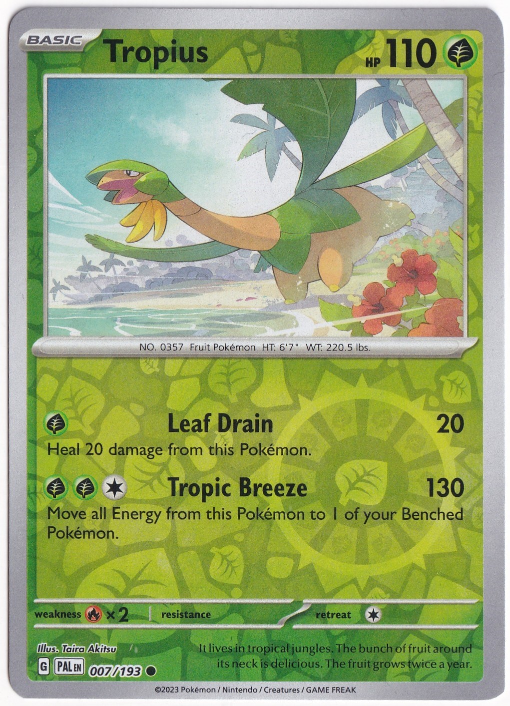 Paldea EvolvedTropius [Reverse Holo] 007/193 - Paldea Evolved - Pokemon Kartı (Mint)