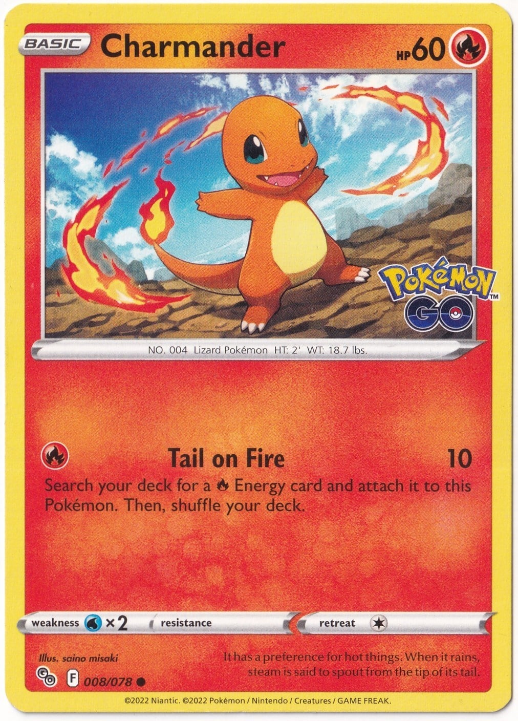 Pokemon Oyun KartlarıCharmander #8 - Pokemon Go - Pokemon Kartı (Mint)