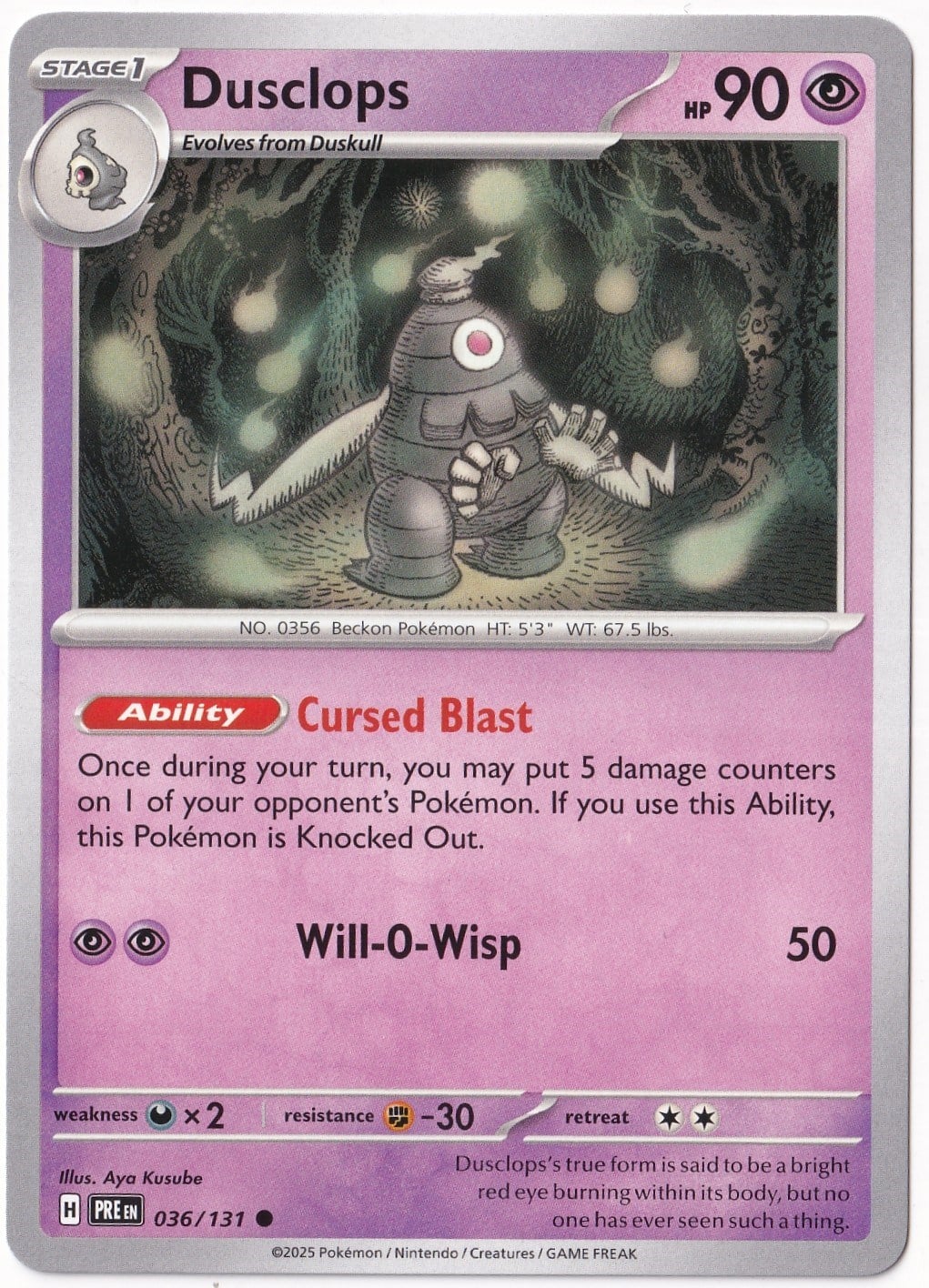 Prismatic EvolutionsDusclops 036/131 - Prismatic Evolutions - Pokemon Kartı (Mint)