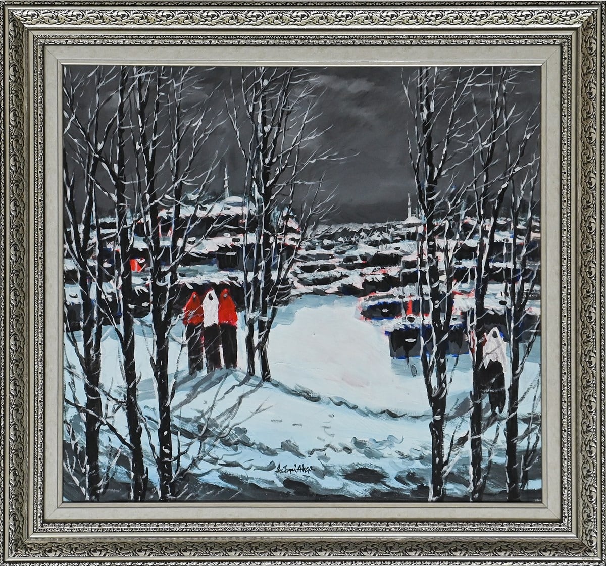 Sabri Akça - Black and White Passion in Anatolia (2008 - Oil Painting)