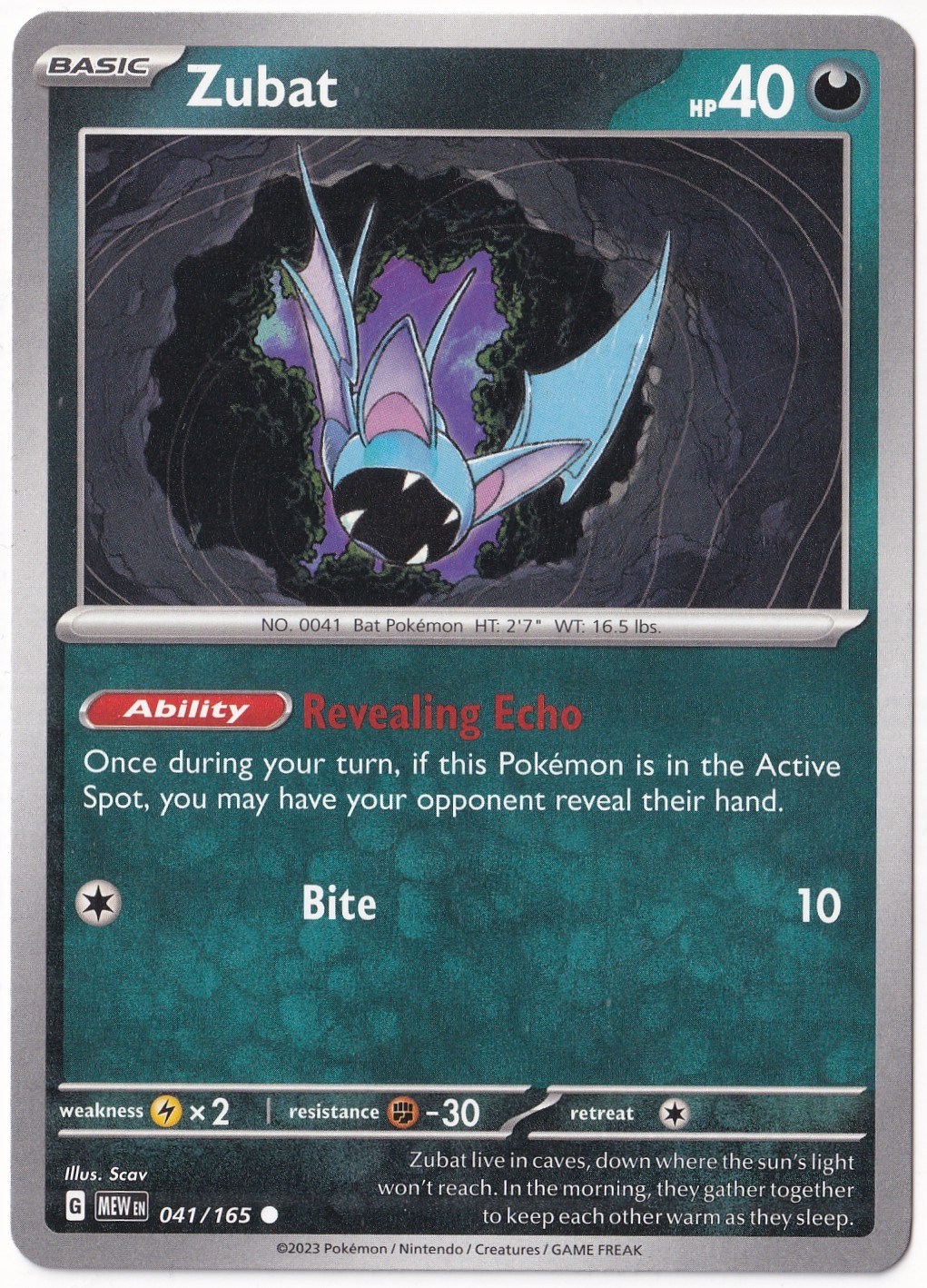 Scarlet & Violet 151Zubat #41 - Pokemon Scarlet & Violet 151 - Pokemon Kartı (Mint)