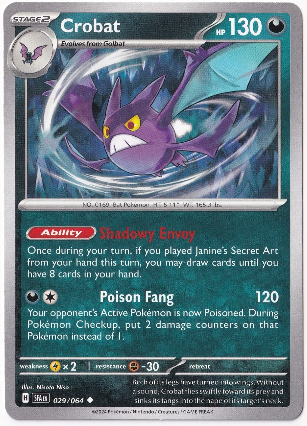 Shrouded FableCrobat #29 Pokemon Shrouded Fable Pokemon Oyun Kartı