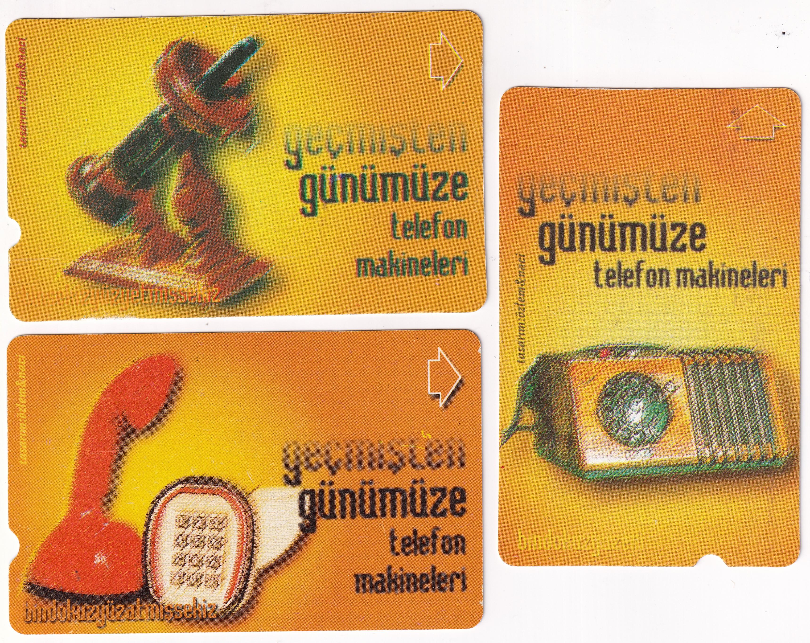 Telefon KartlarıGeçmişten Günümüze Telefon Makinaları - 3 Telefon Kartı Koleksiyonu 2000 (Takım)