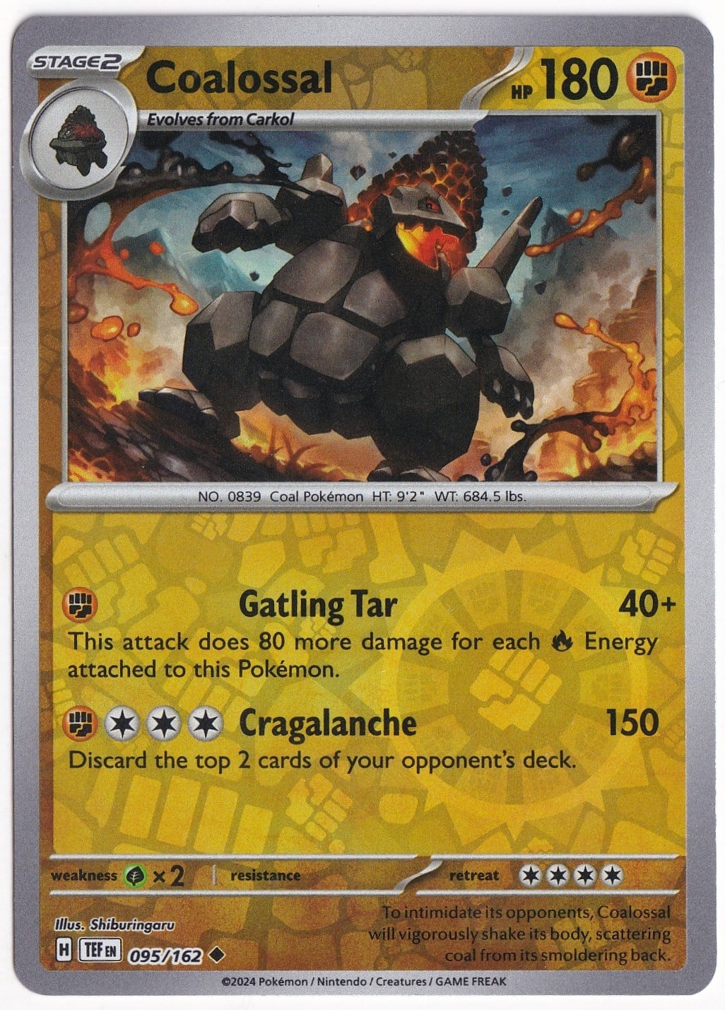 Temporal ForcesCoalossal [Reverse Holo] 095/162 - Temporal Forces - Pokemon Kartı (Mint)