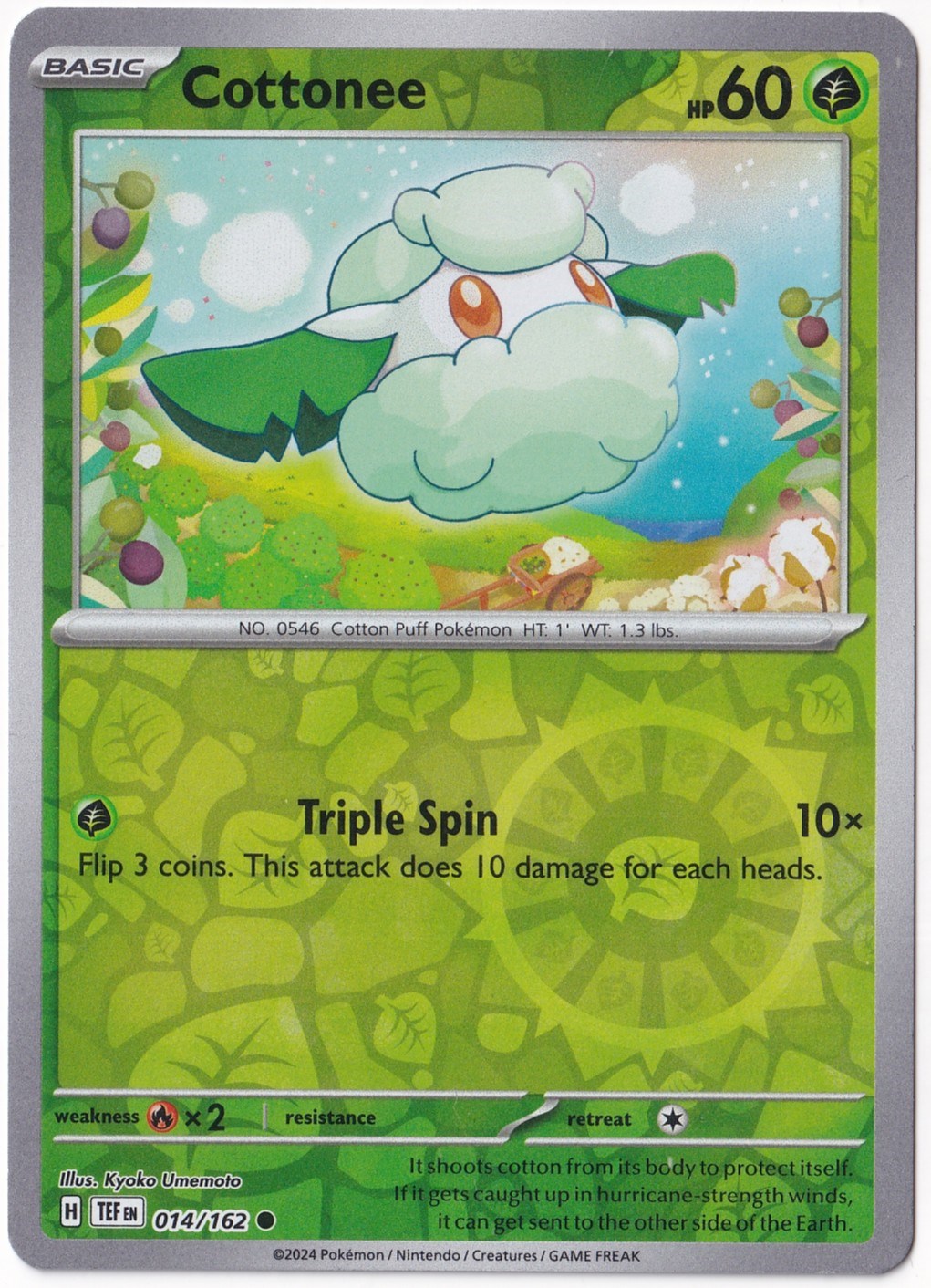 Temporal ForcesCottonee [Reverse Holo] 014/162 - Temporal Forces - Pokemon Kartı (Mint)