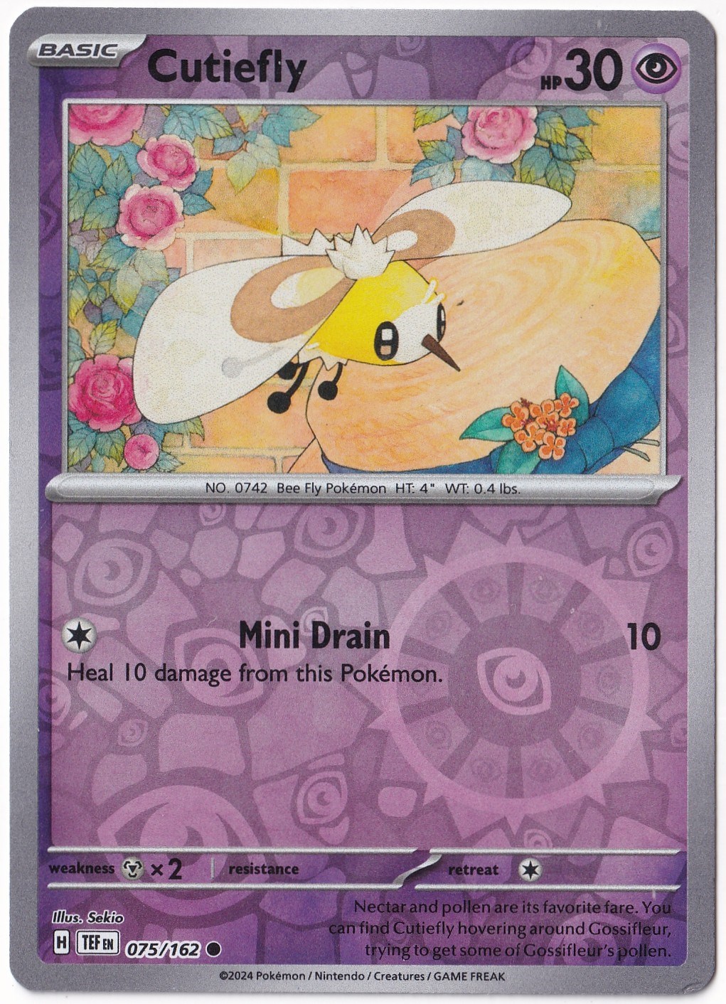 Temporal ForcesCutiefly [Reverse Holo] 075/162 - Temporal Forces - Pokemon Kartı (Mint)