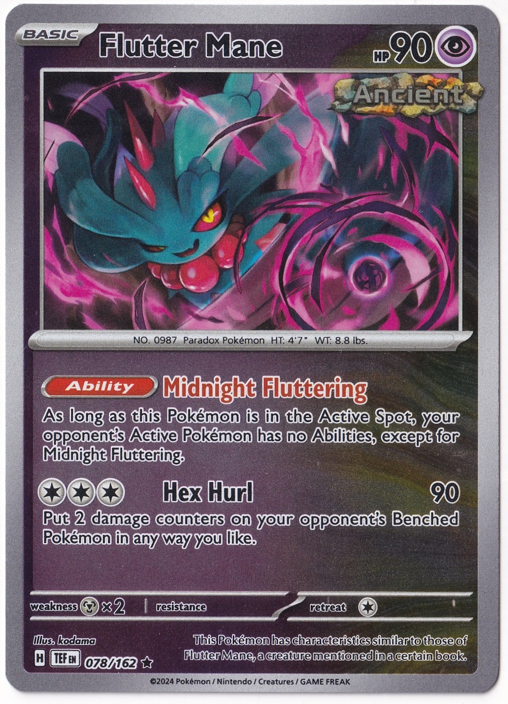 Temporal ForcesFlutter Mane [Reverse Holo] 078/162 - Temporal Forces - Pokemon Kartı (Mint)