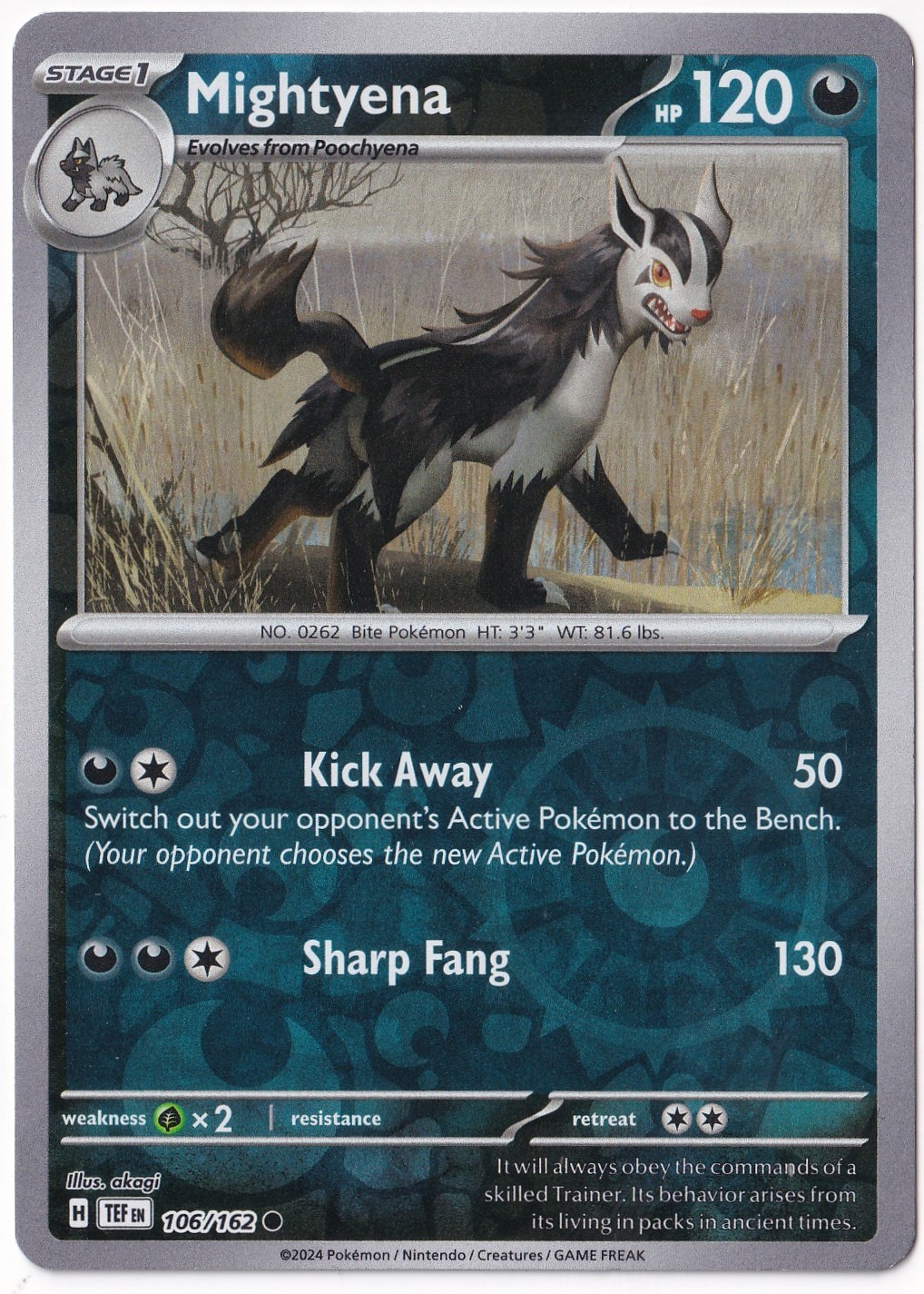 Temporal ForcesMightyena [Reverse Holo] 106/162 - Temporal Forces - Pokemon Kartı (Mint)