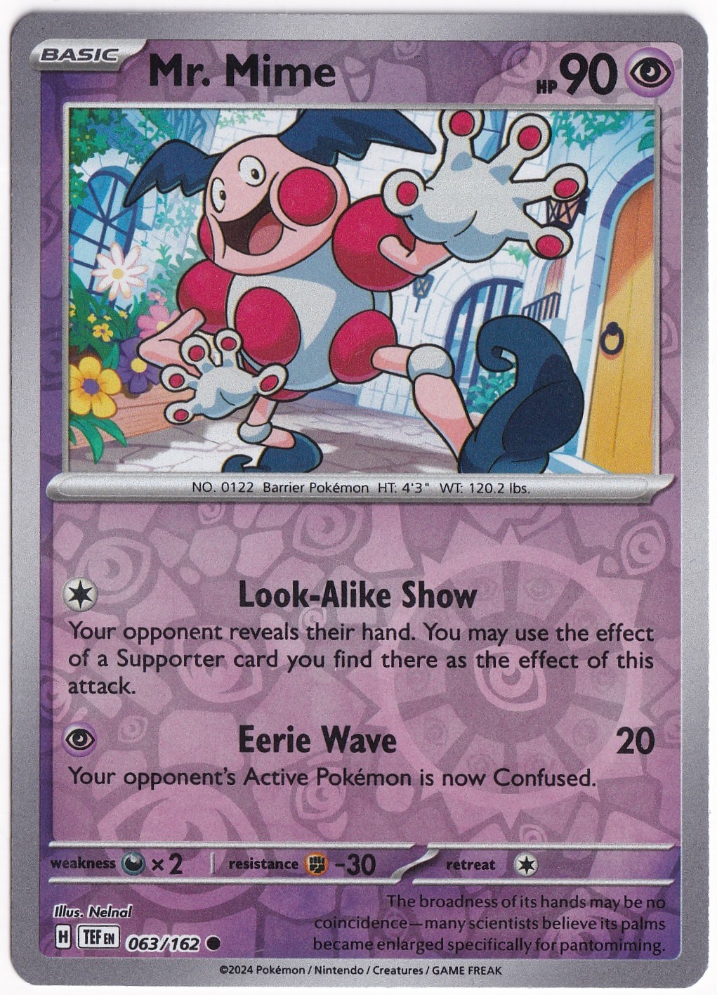 Temporal ForcesMr. Mime [Reverse Holo] 063/162 - Temporal Forces - Pokemon Kartı (Mint)