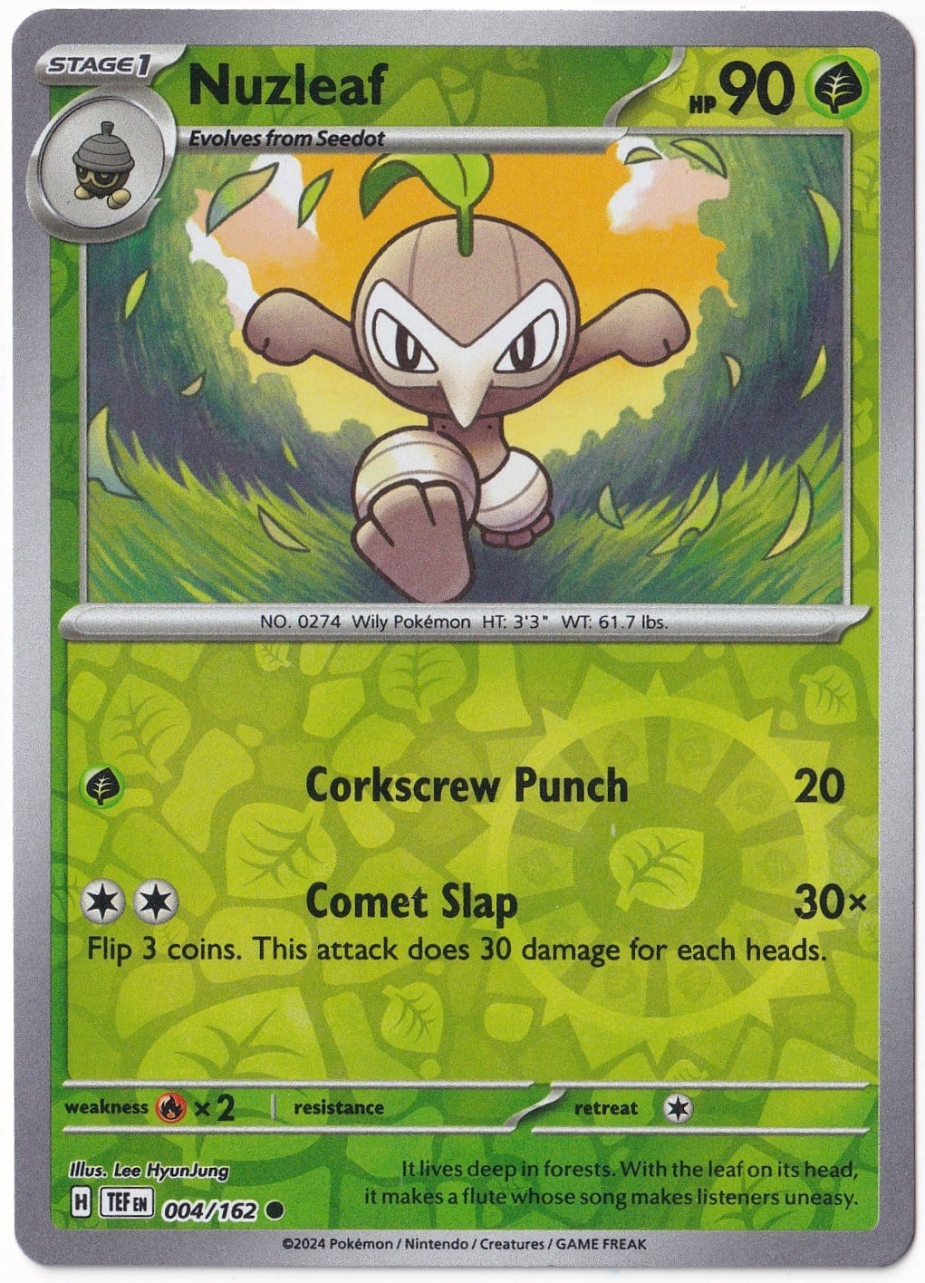 Temporal ForcesNuzleaf [Reverse Holo] 004/162 - Temporal Forces - Pokemon Kartı (Mint)