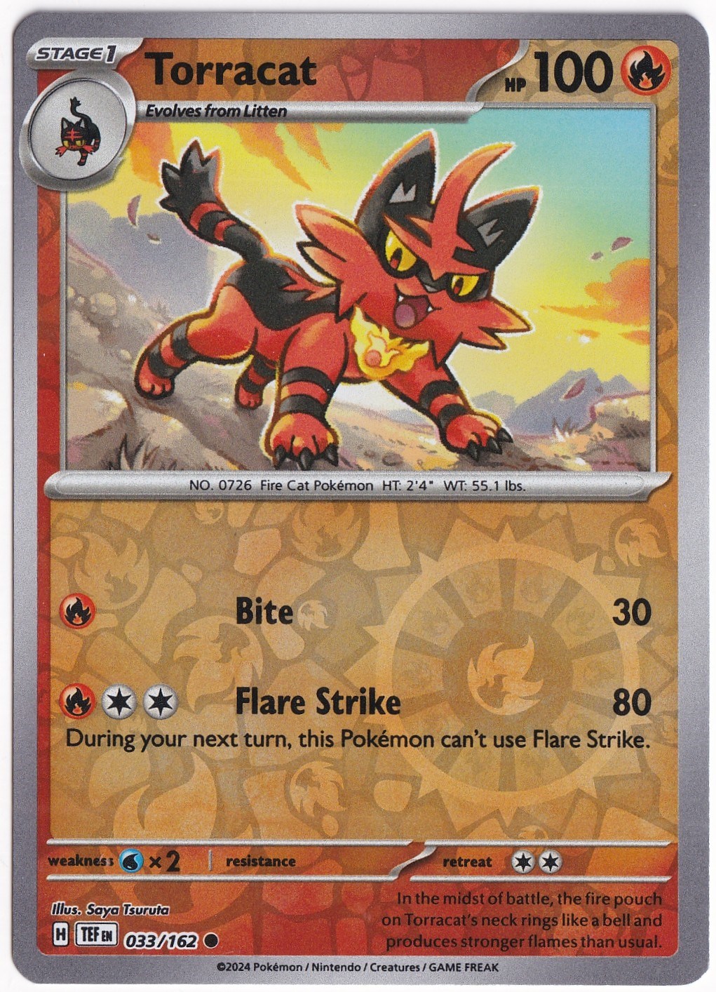 Temporal ForcesTorracat [Reverse Holo] 033/162 - Temporal Forces - Pokemon Kartı (Mint)