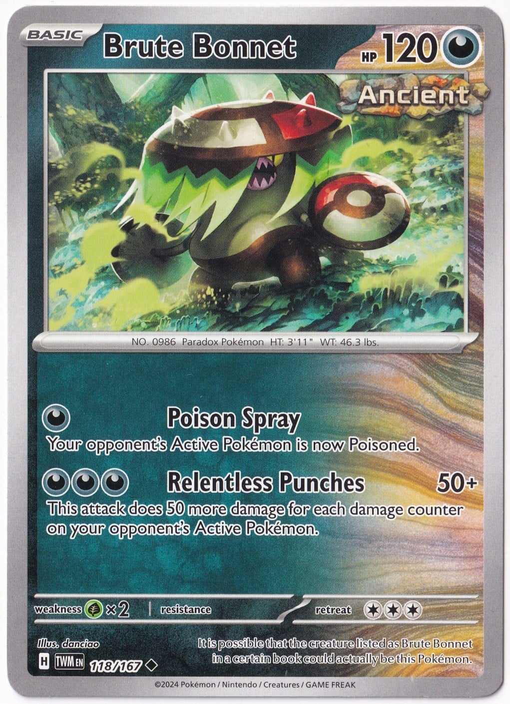 Twilight MasqueradeBrute Bonnet 118/167 - Twilight Masquerade - Pokemon Kartı (Mint)