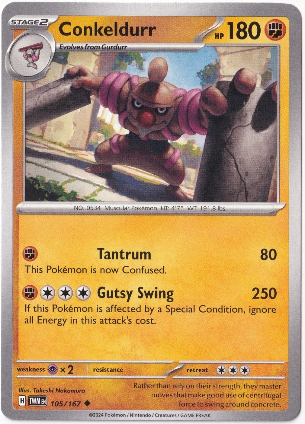 Twilight MasqueradeConkeldurr 105/167 - Twilight Masquerade - Pokemon Kartı (Mint)
