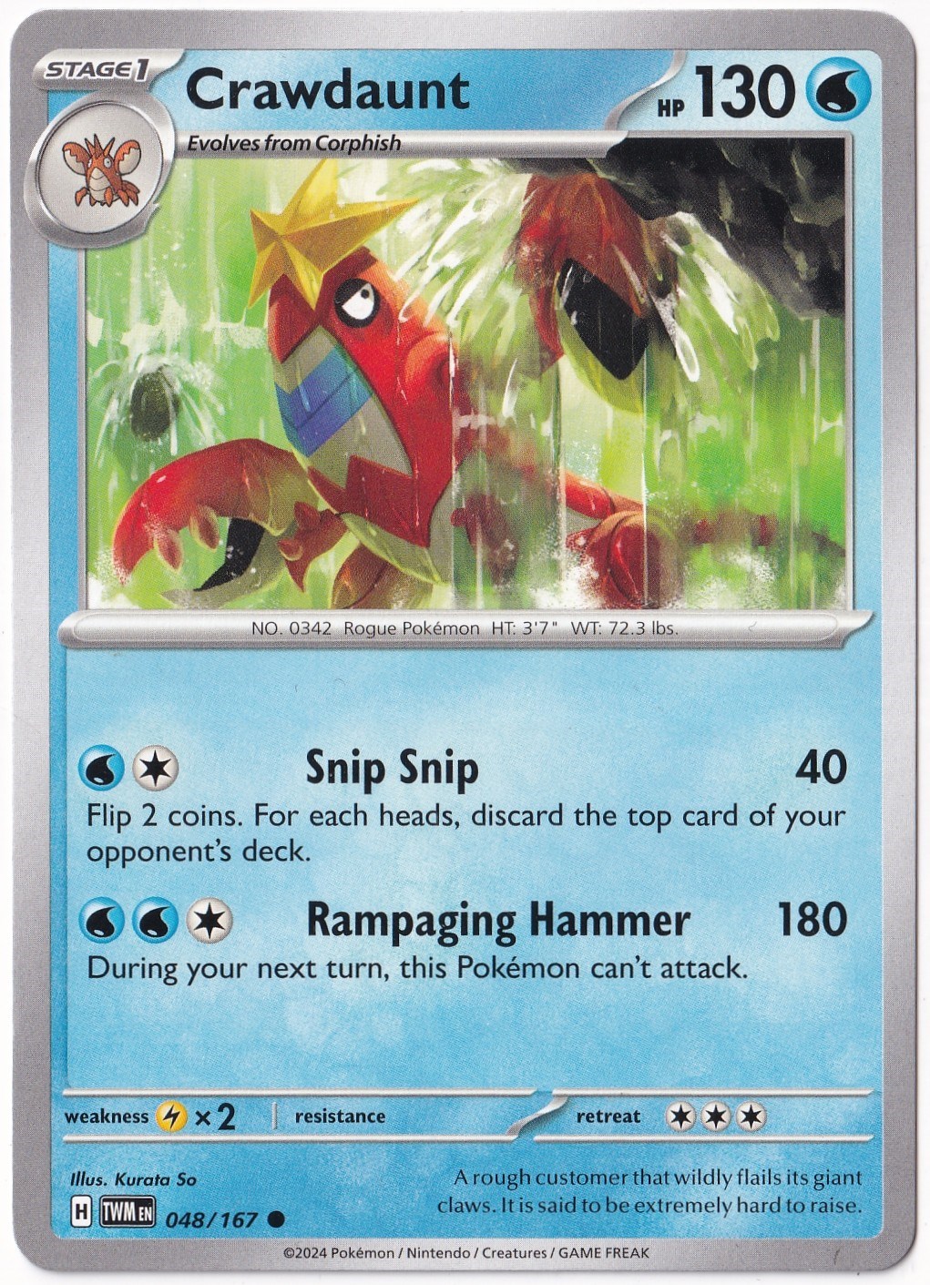 Twilight MasqueradeCrawdaunt 048/167 - Twilight Masquerade - Pokemon Kartı (Mint)