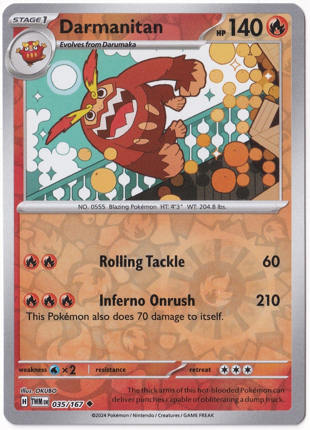 Twilight MasqueradeDarmanitan [Reverse Holo] 035/167 - Twilight Masquerade - Pokemon Kartı (Mint)