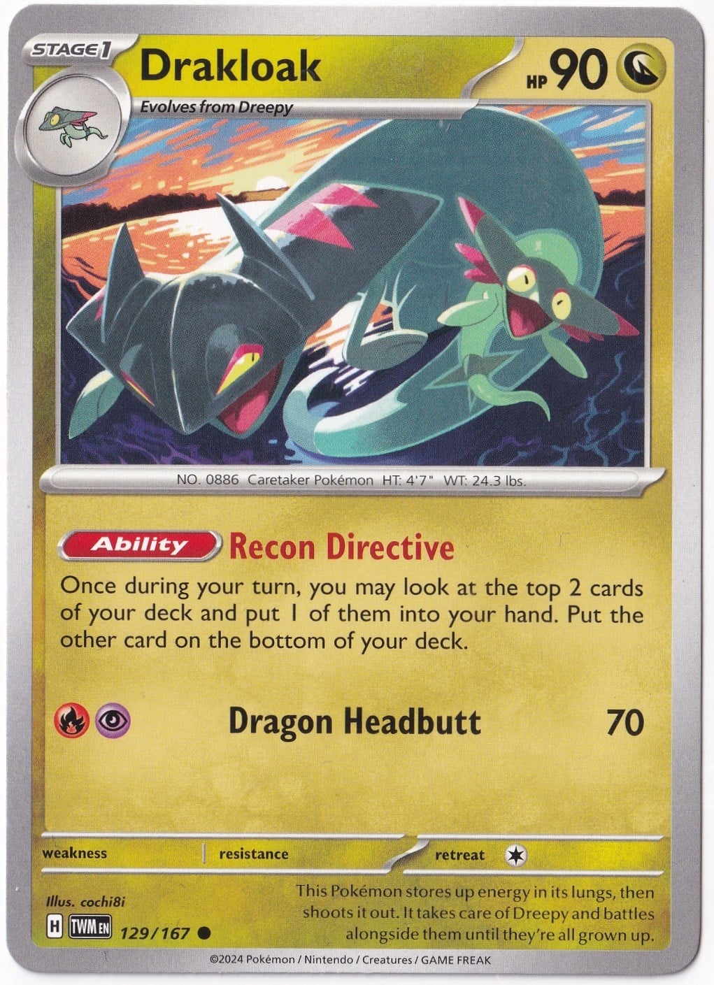 Twilight MasqueradeDrakloak 129/167 - Twilight Masquerade - Pokemon Kartı (Mint)